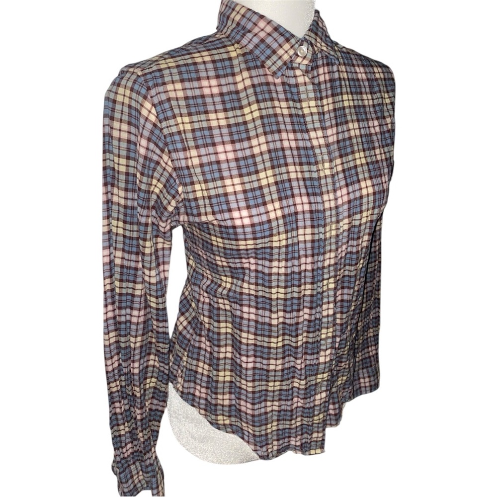 Uniqlo Pastel Plaid Button-Up Shirt